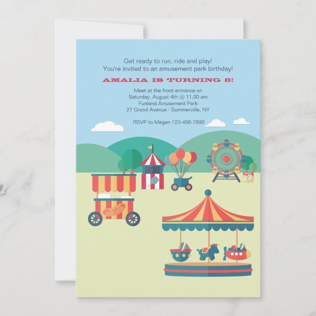 Convite Um Dia No Parque (Frente)