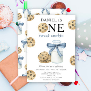 Convite Um Doce Biscoito e Leite Primeiro Aniversário