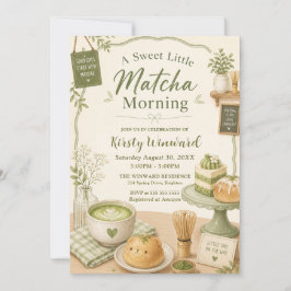 Convite Um Doce Chá de Bebê de Matcha Matinal