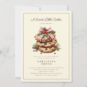 Convite Um doce Chá de fraldas de Natal de Biscoito