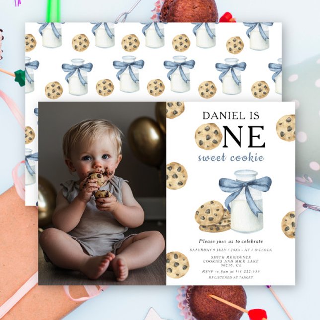 Convite Um doce cozinheiro e leite Primeiro Aniversário (Criador carregado)