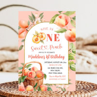 Um doce Fruta de Peach Summer Primeiro Aniversário