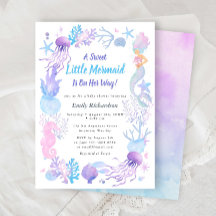 Um Doce Passado de Sereia Pastel Chá de Bebê Menin