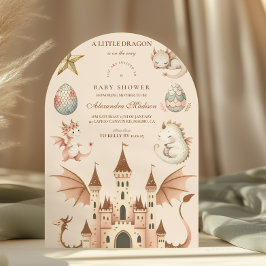 Convite Um Dragão Pequeno está no Caminho Chá de fraldas