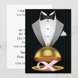 Convite Um Elegante Elegante Elegante Cancer de Fita Rosa