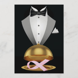 Convite Um Elegante Elegante Elegante Cancer de Fita Rosa