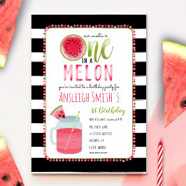 Convite Um Em Um Melon Mason Jar Bebe Primeiro Aniversário