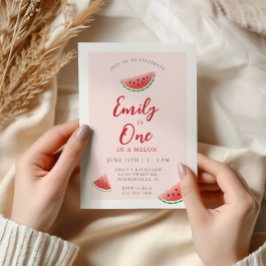 Convite Um Em Um primeiro aniversario De Melão