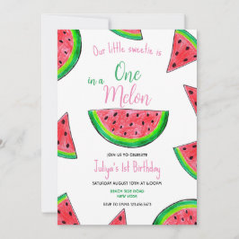Convite Um em um primeiro aniversario de melão