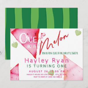 Convite Um em um primeiro aniversario Melon