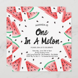Convite Um em um primeiro aniversario Melon Watermelon Gir