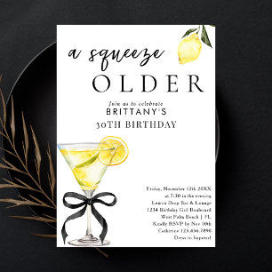 Convite Um Esmagado Lemon Drop Martini Mais Velho de 30 An