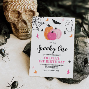 Convite Um Espantoso Aniversário de 1 Ano de Halloween Ros