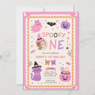 Convite Um Espantoso Fantasma de Halloween Fofo Aniversári