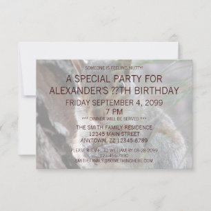 Convite Um Esquilo Bonito Com Festa de aniversário De Ame