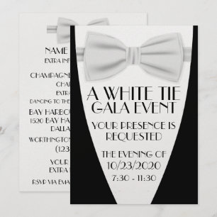 Convite Um Evento de Gala com Gravata Branca