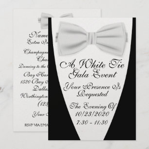 Convite Um Evento de Gala com Gravata Branca