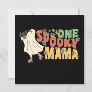 Convite Um Fantasma Louco Da Mama Groovy Com Flores Vintag