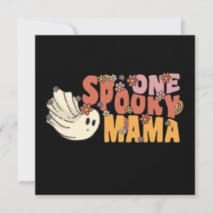Convite Um Fantasma Louco Da Mama Groovy Com Flores Vintag