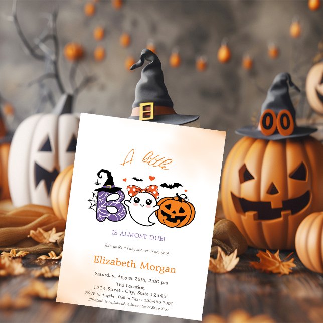 Convite Um Fantasminha Boo Abóboras Halloween (Criador carregado)
