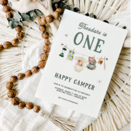 Convite Um Feliz Acampador Aniversário de 1 ano Acampament