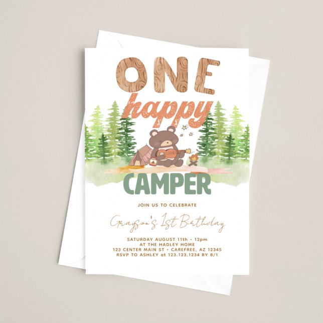 Convite Um Feliz Acampador Florestal (Criador carregado)
