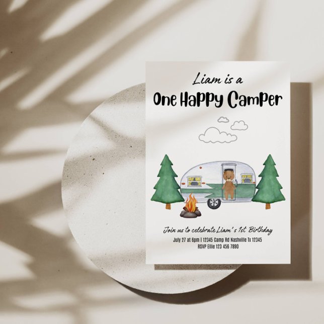 Convite 🎉 Um Feliz Aniversário de Camper - Aventura Aguar (Criador carregado)