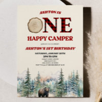 UM Feliz Camper Bear Red primeiro aniversario Part