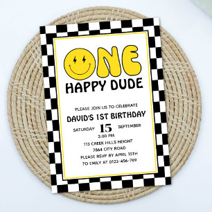 Convite Um Feliz Cara Feliz, Aniversário do Rapaz