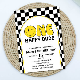 Convite Um Feliz Cara Feliz, Aniversário do Rapaz