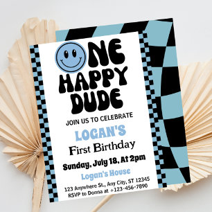 Convite Um Feliz Garoto Dude 1º Aniversário