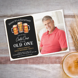 Convite Um Frio com Foto do Velho Surpresa Cerveja Anivers
