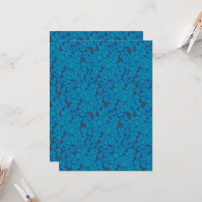 Convite um fundo azul e preto com um padrão (Frente/Verso In Situ)