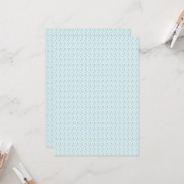 Convite um fundo branco com flores azuis e folhas verdes