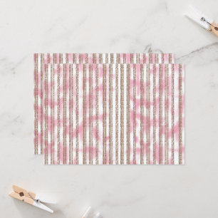 Convite um fundo listrado rosa e branco