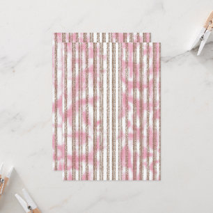 Convite um fundo listrado rosa e branco