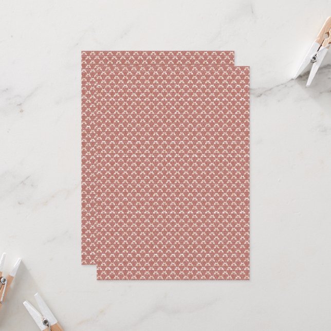 Convite um fundo rosa e branco com um padrão (Frente/Verso In Situ)