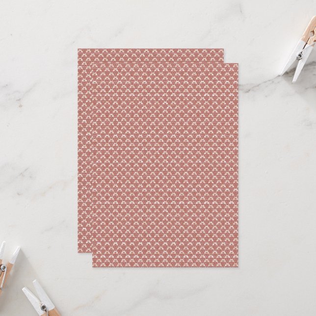 Convite um fundo rosa e branco com um padrão (Frente/Verso In Situ)