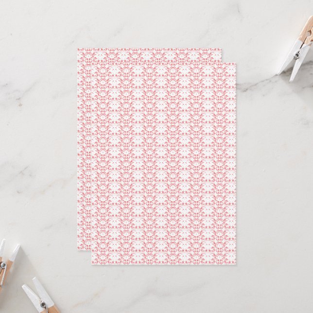 Convite um fundo vermelho e branco com um padrão (Frente/Verso In Situ)