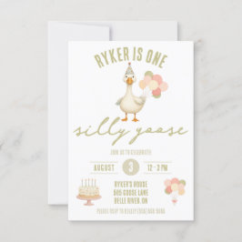 Convite Um ganso Bobo, primeira Festa de aniversário