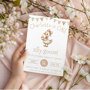 Convite Um ganso Bobo, primeira Festa de aniversário