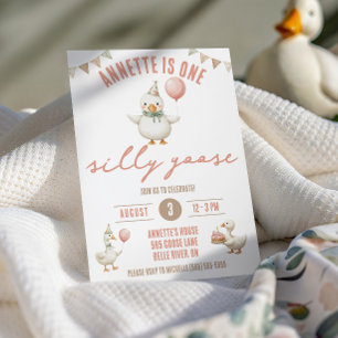 Convite Um ganso Bobo, primeira Festa de aniversário