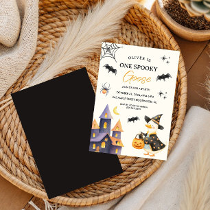 Convite Um Ganso de Halloween de Outono Assustador para Pr