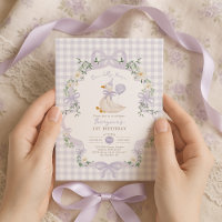 Um Ganso Tolo Arco Lilás Roxo 1º Aniversário