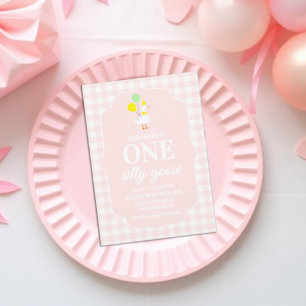 Convite Um Ganso Tolo Xadrez 1º Aniversário