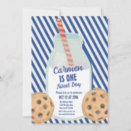 Convite Um Garoto Doce Cookie Primeiro Aniversário