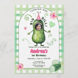 Convite Um Grande Foto de Aniversário de Um Ano de Pepino