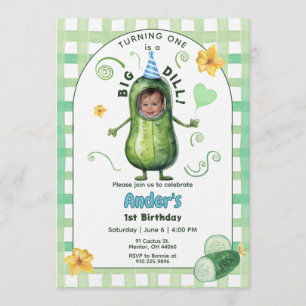 Convite Um Grande Pepino em conserva no Primeiro Aniversár