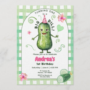 Convite Um Grande Pepino em Conserva Primeiro Aniversário