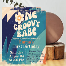UM Groovy Babe 1º Aniversário Groovy Um Daisy